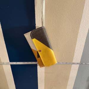 People For Urban Progress PUP Treasurer Clutch Yellow and Grey Upcycled Vinyl